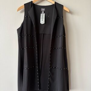 Chico's Travelers Chelsea Collection Womens Ottoman Studded Vest Sz 1 M NWT